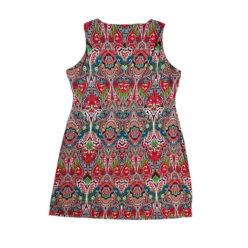 Tommy Hilfiger Pink Paisley Jewel Round Neckine Sleeveless Shift Dress Size 14 - Picture 3 of 8